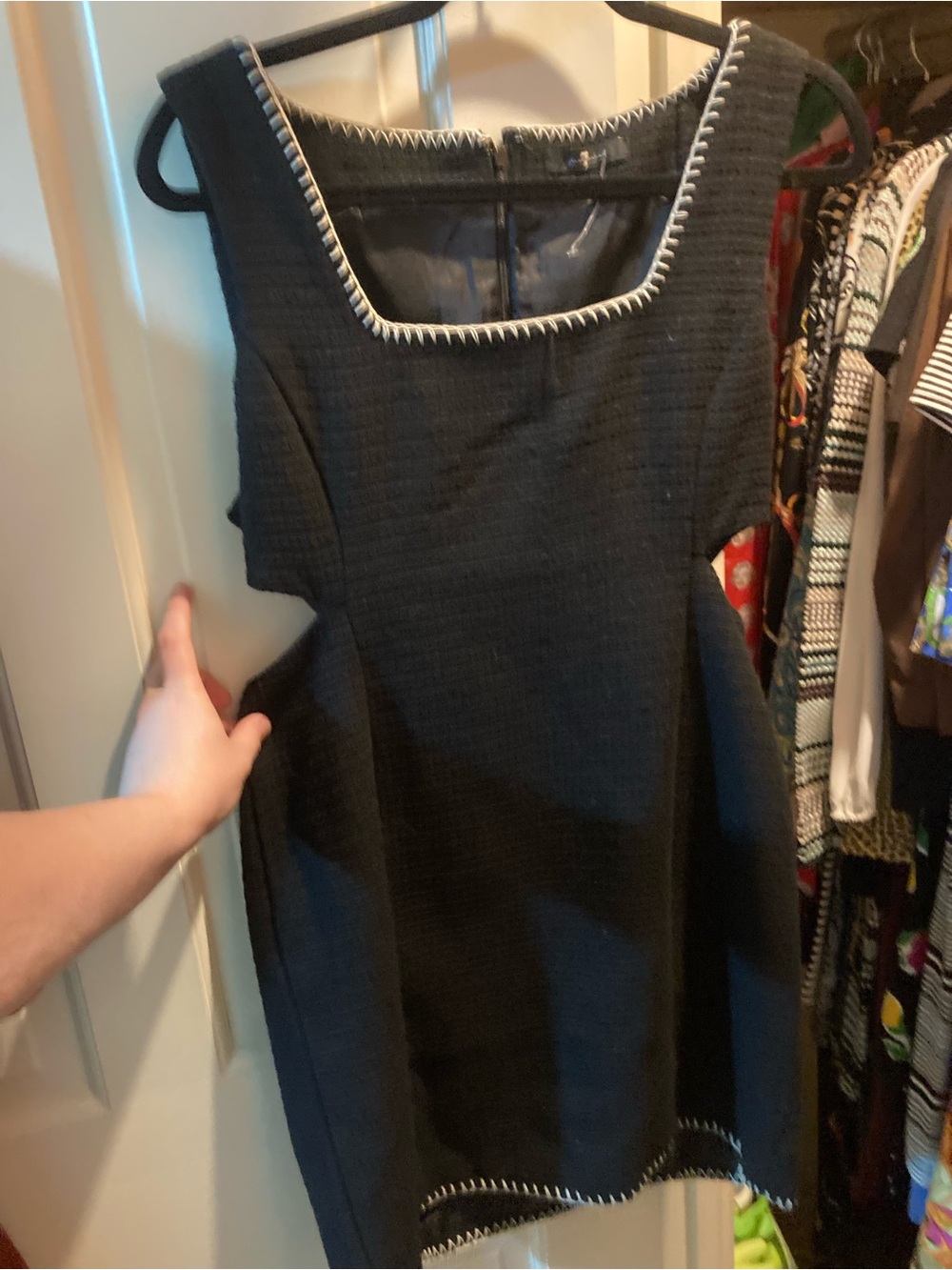 Cut-Out Black Pinafore Dress